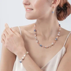 COEUR DE LION Echter Stein-Geocube® Iconic Precious Armband Hellblau