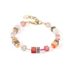 COEUR DE LION Echter Stein-Geocube® Iconic Precious Armband Rot-Beige
