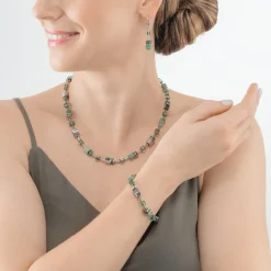 COEUR DE LION Echter Stein-Geocube® Iconic Precious Armband Grün