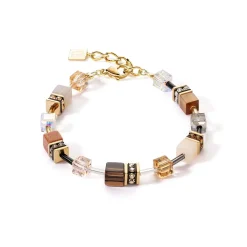 COEUR DE LION Geocube® Echtstein-Geocube® Iconic Precious Armband Braun