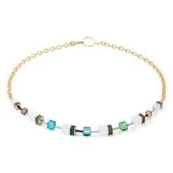 COEUR DE LION Geocube® Echtstein-Geocube® Iconic Precious Chain Halskette Gold-Mehrfarbig