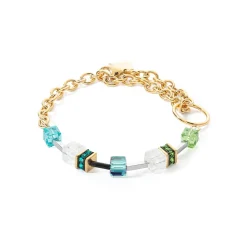 COEUR DE LION Geocube® Echtstein-Geocube® Iconic Precious Chain Armband Gold-Mehrfarbig