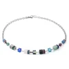 COEUR DE LION Echter Stein-Geocube® Iconic Precious Chain Halskette Silber-Mehrfarbig