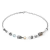 COEUR DE LION Geocube® Echtstein-Geocube® Iconic Precious Chain Halskette Grau-Beige