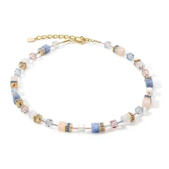 COEUR DE LION Geocube® Echtstein-Geocube® Iconic Precious Halskette Hellblau