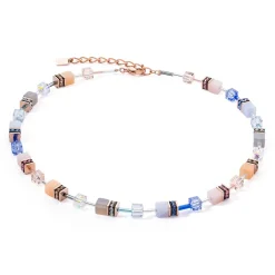 COEUR DE LION Edelsteinketten-Geocube® Iconic Precious Halskette Hellblau-Beige