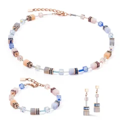 COEUR DE LION Edelsteinketten-Geocube® Iconic Precious Halskette Hellblau-Beige