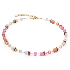 COEUR DE LION Edelsteinketten-Geocube® Iconic Precious Halskette Rose-Orange