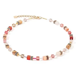 COEUR DE LION Geocube® Halsketten-Geocube® Iconic Precious Halskette Rot-Beige