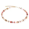 COEUR DE LION Geocube® Tone&In&Tone-Geocube® Iconic Precious Halskette Rot-Beige