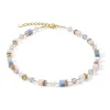 COEUR DE LION Echter Stein-Geocube® Iconic Precious Halskette Hellblau