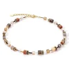 COEUR DE LION Geocube® Echtstein-Geocube® Iconic Precious Halskette Braun