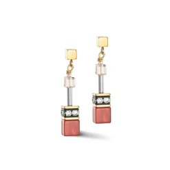 COEUR DE LION Geocube® Ohrringe-Geocube® Iconic Precious Ohrringe Rot-Beige