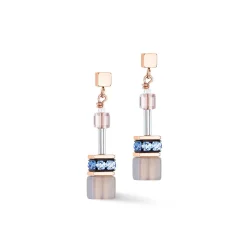 COEUR DE LION Geocube® Ohrringe-Geocube® Iconic Precious Ohrringe Hellblau-Beige
