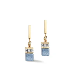 COEUR DE LION Geocube® Echtstein-Geocube® Iconic Precious Ohrringe Hellblau