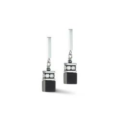 COEUR DE LION Ohrstecker-Geocube® Iconic Precious Onyx Ohrringe Onyx Kristall-Schwarz