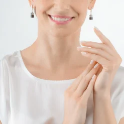 COEUR DE LION Ohrstecker-Geocube® Iconic Precious Onyx Ohrringe Onyx Kristall-Schwarz