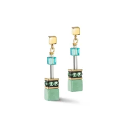 COEUR DE LION Ohrstecker-Geocube® Iconic Precious Ohrringe Grün-Türkis