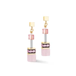 COEUR DE LION Ohrstecker-Geocube® Iconic Precious Ohrringe Rose-Orange