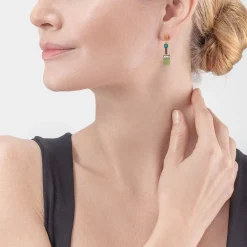 COEUR DE LION Geocube® Echtstein-Geocube® Iconic Precious Ohrringe Grün