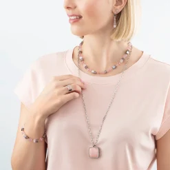 COEUR DE LION Edelsteinketten-Geocube® Iconic Precious Ohrringe Rose