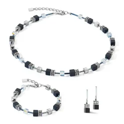 COEUR DE LION Geocube® Echtstein-Geocube® Iconic Precious Onyx Armband Kristall-Schwarz