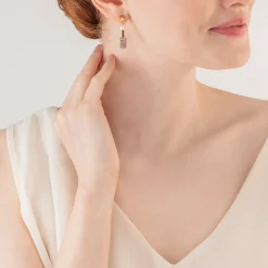 COEUR DE LION Geocube® Echtstein-Geocube® Iconic Precious Ohrringe Braun