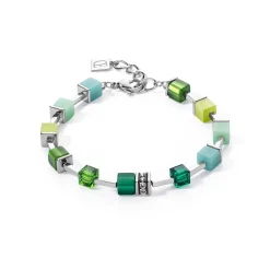 COEUR DE LION Echter Stein-Geocube® Iconic Pure Armband Grün