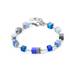 COEUR DE LION Echter Stein-Geocube® Iconic Pure Armband Blau