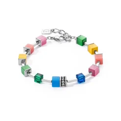 COEUR DE LION Geocube® Echtstein-Geocube® Iconic Pure Armband Regenbogen