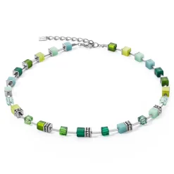 COEUR DE LION Echter Stein-Geocube® Iconic Pure Halskette Grün
