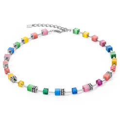 COEUR DE LION Geocube® Echtstein-Geocube® Iconic Pure Halskette Regenbogen