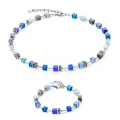 COEUR DE LION Geocube® Echtstein-Geocube® Iconic Pure Halskette Blau