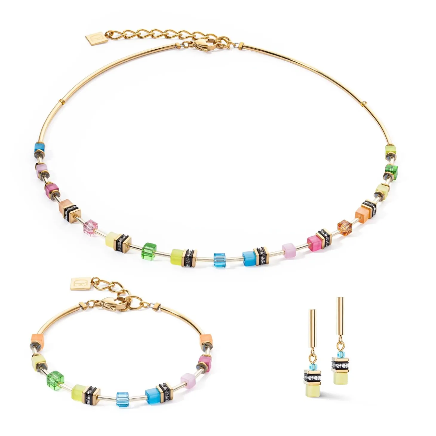 COEUR DE LION Geocube® Ohrringe-Geocube® Lite Mini Ohrringe Regenbogen