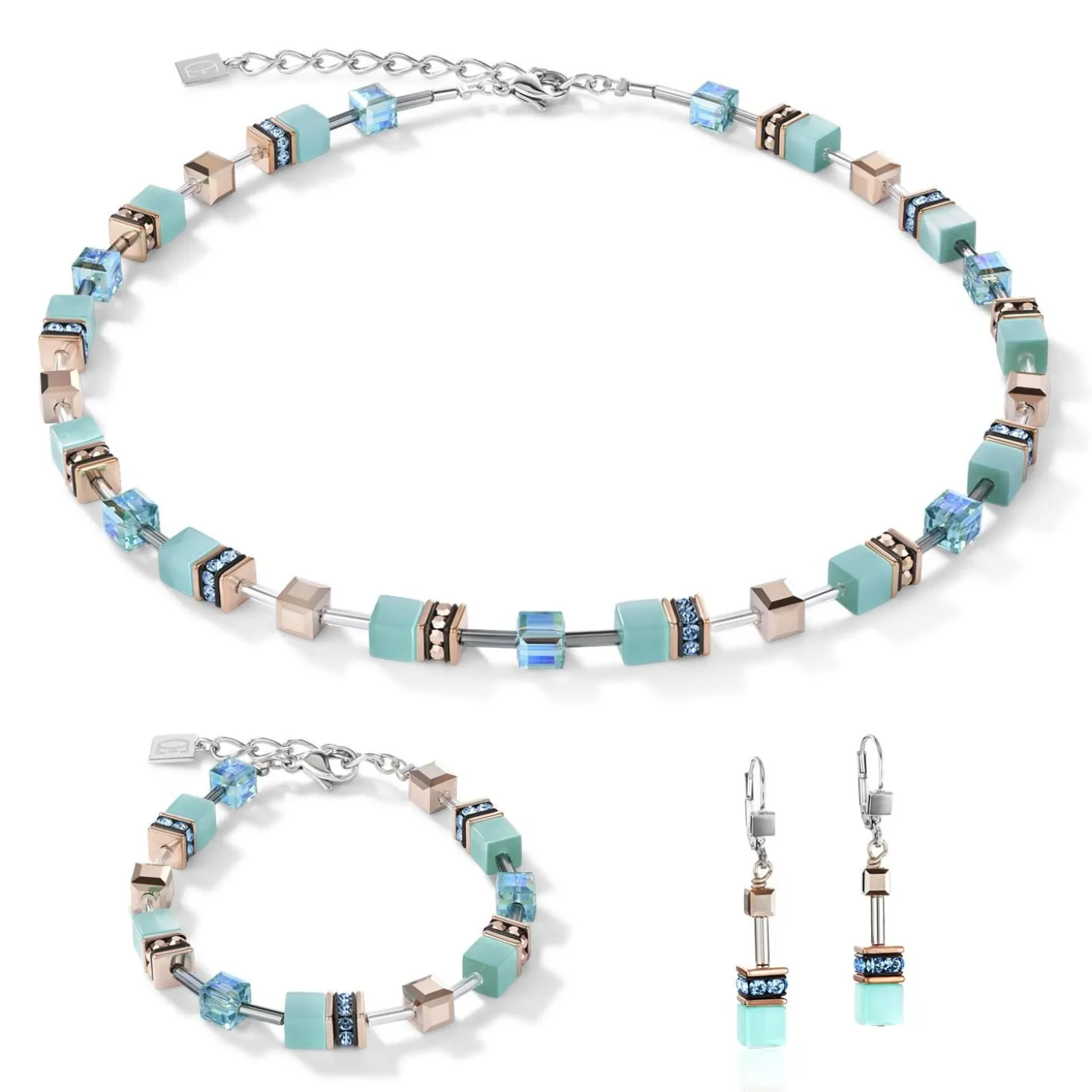 COEUR DE LION Geocube® Tone&In&Tone-Geocube® Ohrringe Aqua
