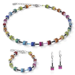 COEUR DE LION Ohrstecker-Geocube® Ohrringe Classic Polaris & Strass Mehrfarbig