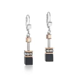 COEUR DE LION Geocube® Tone&In&Tone-Geocube® Ohrringe Onyx Schwarz-Roségold