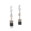 COEUR DE LION Geocube® Echtstein-Geocube® Ohrringe Onyx Schwarz-Roségold