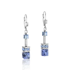 COEUR DE LION Ohrhänger-Geocube® Ohrringe Sodalith & Hämatit Blau