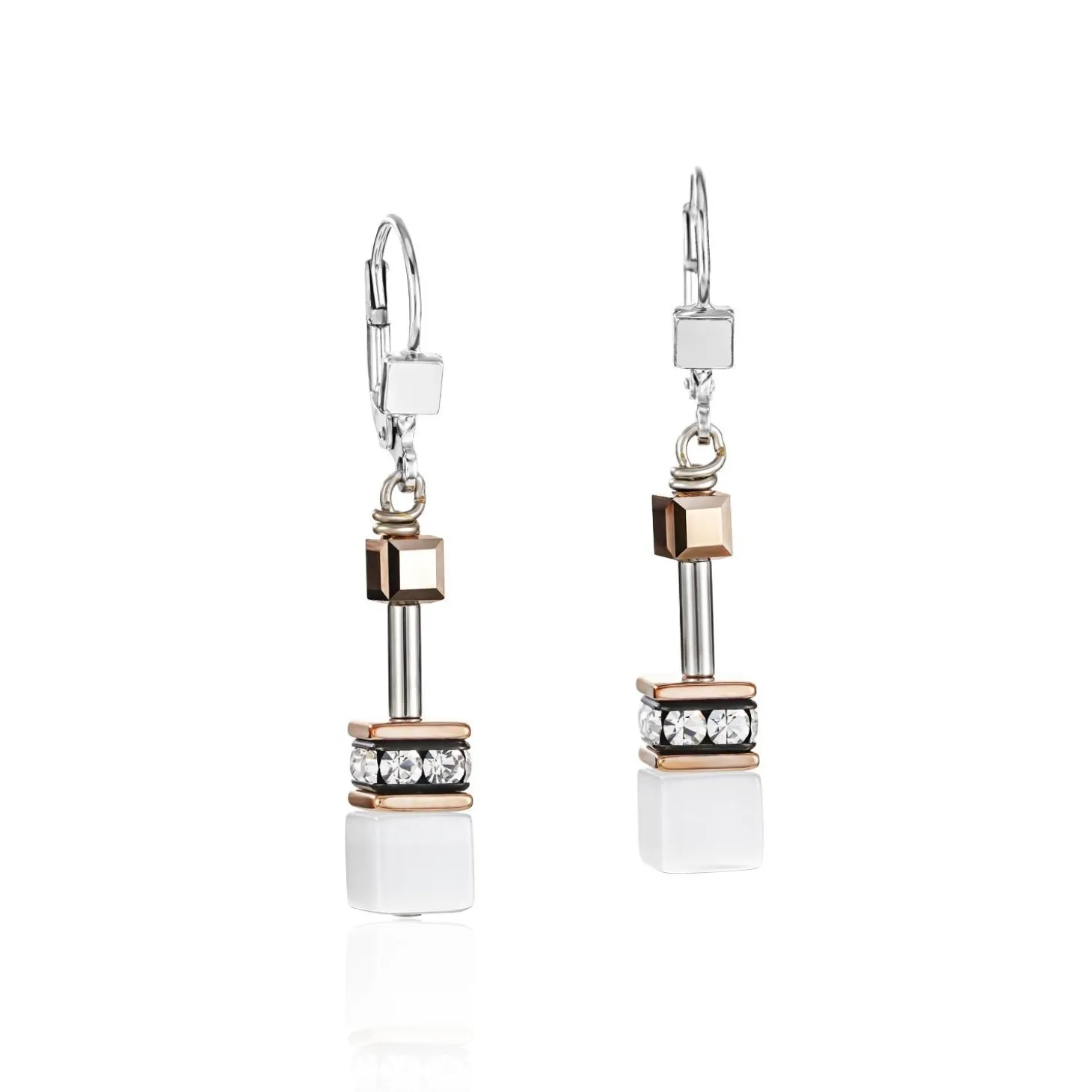 COEUR DE LION Geocube® Tone&In&Tone-Geocube® Ohrringe Weiß
