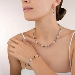 COEUR DE LION Geocube® Tone&In&Tone-Geocube® Ohrringe Weiß