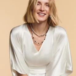 COEUR DE LION Perlenketten-Geocube® Precious Fusion Pearls Halskette Schwarz-Gold