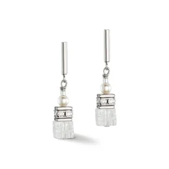 COEUR DE LION Geocube® Tone&In&Tone-Geocube® Precious Fusion Pearls Ohrringe Weiß