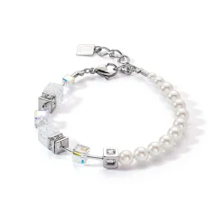 COEUR DE LION Geocube® Tone&In&Tone-Geocube® Precious Fusion Pearls Armband Weiß