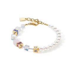 COEUR DE LION Edelsteinarmbänder-Geocube® Precious Fusion Pearls Armband Mehrfarbig Pastell