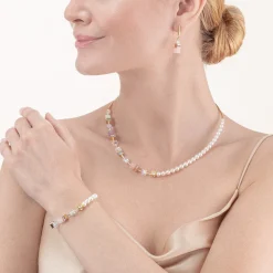 COEUR DE LION Perlenarmbänder-Geocube® Precious Fusion Pearls Armband Mehrfarbig Pastell