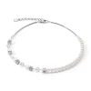 COEUR DE LION Geocube® Echtstein-Geocube® Precious Fusion Pearls Halskette Weiß