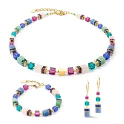 COEUR DE LION Geocube® Mehrfarbig-Geocube® Precious Statement Ohrringe Gold-Mehrfarbig