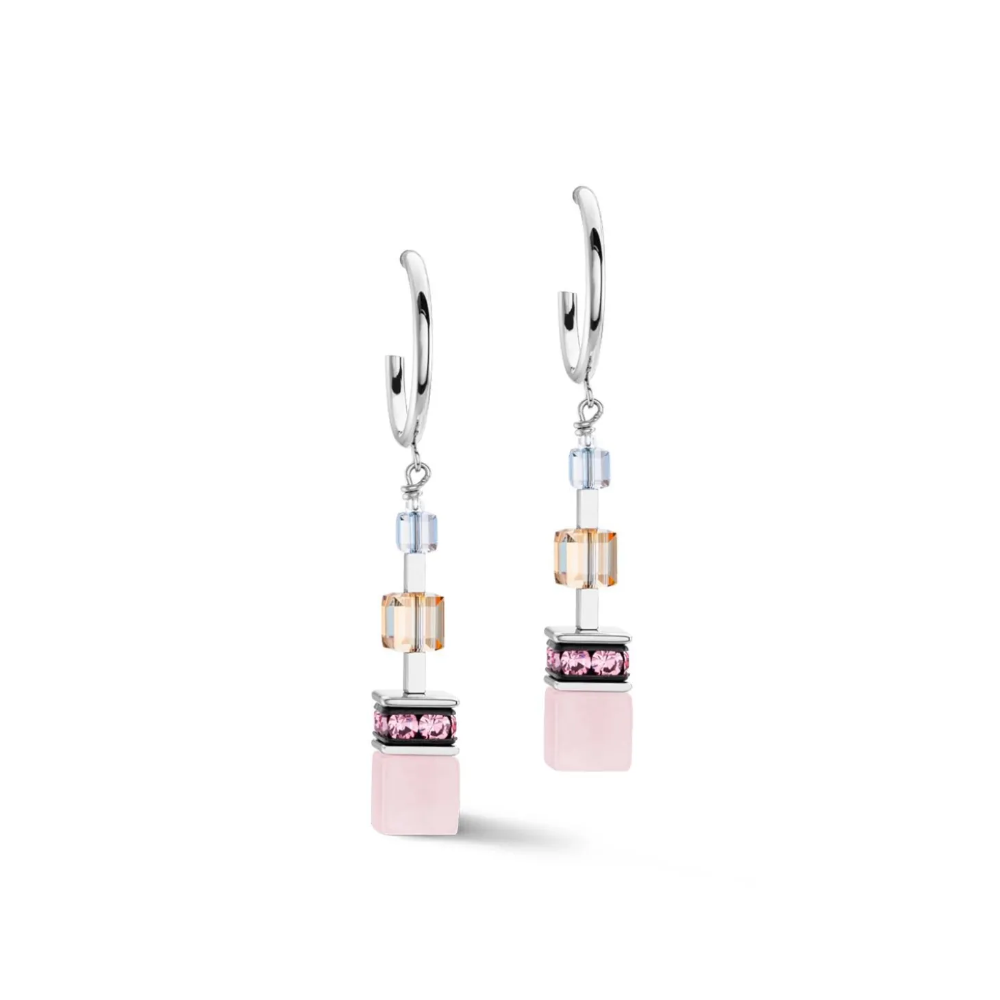 COEUR DE LION Geocube® Mehrfarbig-Geocube® Precious Statement Ohrringe Silber-Pastell
