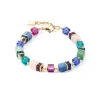 COEUR DE LION Echter Stein-Geocube® Precious Statement Armband Gold-Mehrfarbig
